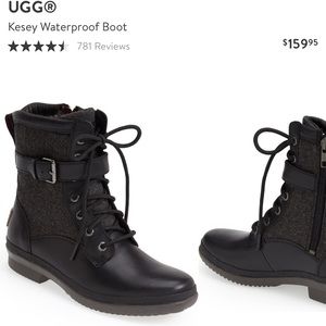 Women’s UGG waterproof winter boots black leather